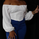 Your Highness | Tie Waist Corset Blouse