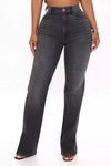 Shonny | Straight Leg Ankle Slit Jeans